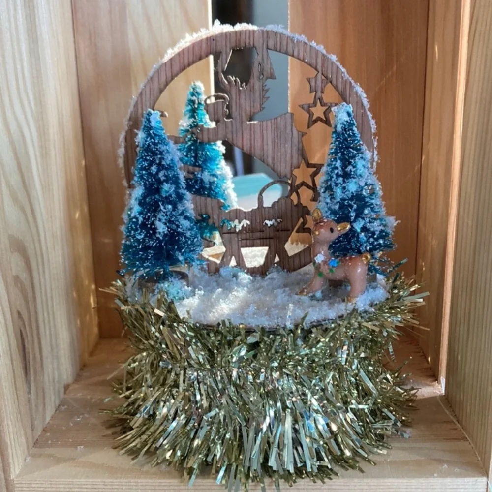 NEW Christmas Manger Woodland Scene Hamdmade